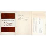 Norman Dugdale signed hardback book titled A Prospect of the West inscribed inside to Mr Nye comes
