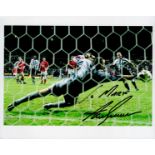Football Alan Shearer Signed 10x8 inch Colour Photo In Action for Newcastle. Signed in Black ink,