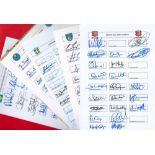 5 x County Cricket Club Team sheets for 2009 Season includes Durham, Derbyshire, Essex, Glamorgan,