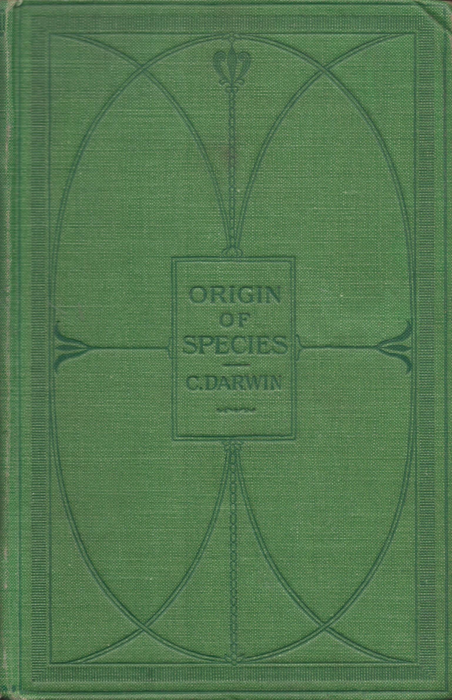 Charles Darwin Hardback Book Titled The Origin Of Species. Published 1906 by John Murray of