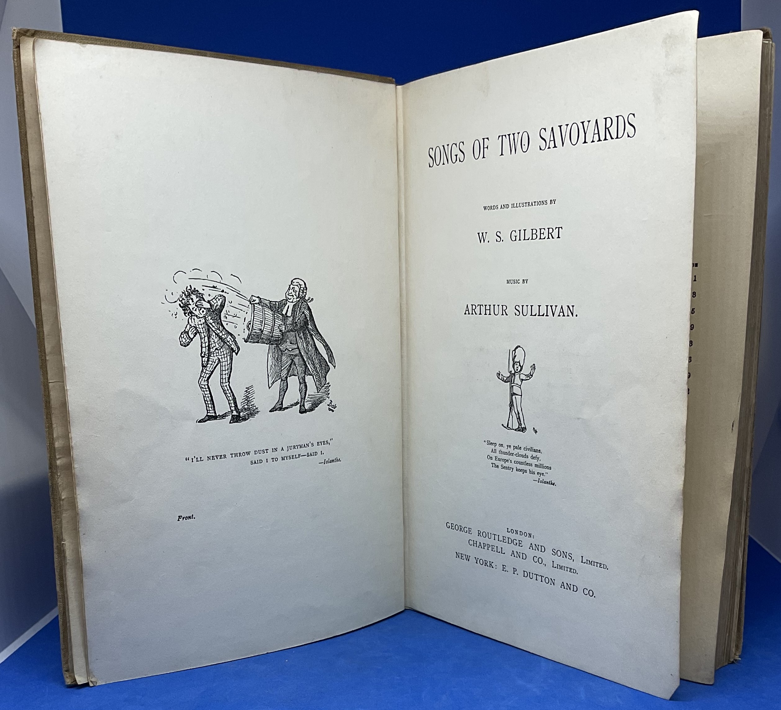 Songs of Two Savoyards Words By W.S Gilbert Music By Arthur Sullivan. Vintage Hardback Book. Circa - Image 2 of 2