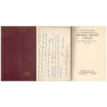 Sir Michael Ernest Sadler hardback book A memoir by his son dated 1949 and ALS dated 1951 from