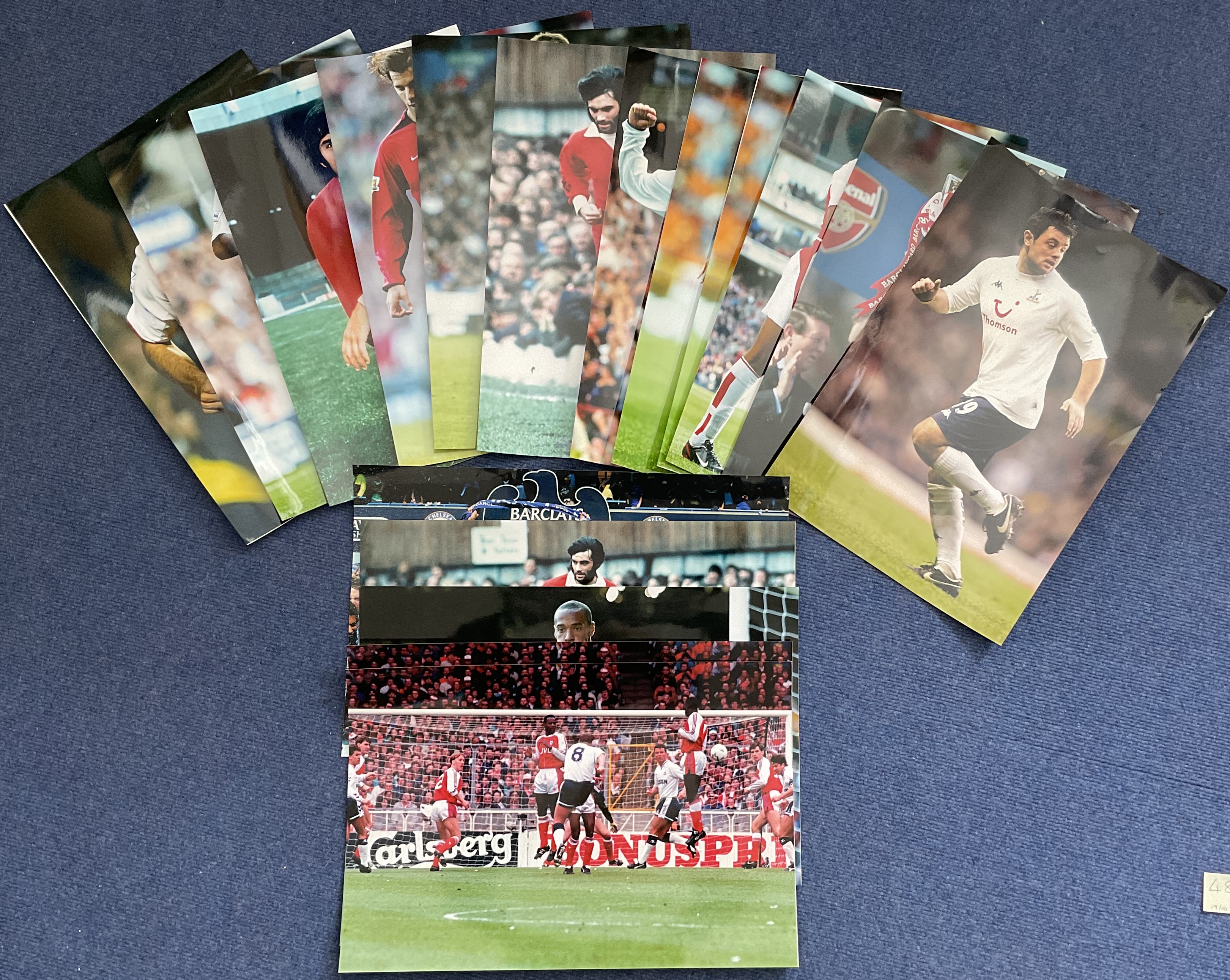 Football Collection of Sixteen 16 x 12 inch Colour Glossy Photos of Top Flight Players, Unsigned.