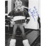 Bond Girl, Lynn Holly Johnson signed 10x8 black and white photograph pictured during her role as