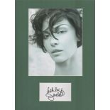 Actor, Ashley Judd mounted signature piece, overall size 16x12. This beautiful item features a black