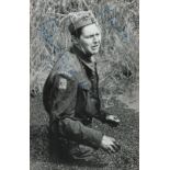 Dad's Army Actor, Ian Lavender signed 6x4 black and white photo pictured during his role as
