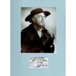 Actor Ron Moody 16x12 overall mounted signature piece. Includes signed and doodled album page and