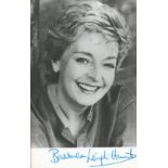 Actor, Barbara Leigh Hunt signed 6x4 black and white photograph. Leigh Hunt (born 14 December