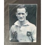 Football Tom Finney signed 20x16 overall mounted vintage black and white photo. Good condition.