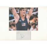 Athletics, Peter Vidmar mounted signature piece. This beautiful item features a colour photo and a