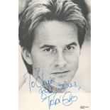 Actor, Trevor Eve signed 6x4 black and white photograph dedicated to Claire. Eve (born 1 July