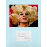 Entertainer Danny La Rue 16x12 overall mounted signature piece. Includes signed album page and