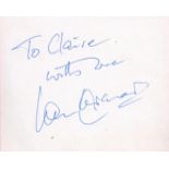 Dad's Army Actor, Ian Lavender signed 4x4 white page dedicated to Claire. Lavender (born 16 February