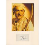 Actor, Douglas Fairbanks Jr. mounted signature piece, overall size 16x12. This beautiful item