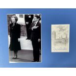 Margaret Thatcher mounted signature piece 20x16 overall. Good condition. All autographs come with