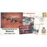 WW2 Sqn ldr Tom Bennett DFM Signed Bombing Raid on Munich 24/4/1994 FDC. 2 OF 2 Covers issued.