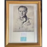 WW2 Squadron Leader Douglas Bader Pencil Drawing Print by Cuthbert Orde drawn 15th March 1941 with