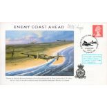 WW2 Mac Colyer (617 Squadron) Signed Enemy Coast Ahead FDC With Malcolm Kinnear Lancaster Image. 5