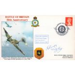 WW2 RAF Flt Lt Alwyn Edgley BOB Pilot Signed Battle of Britain 50th Anniversary FDC. 84 of 85 Covers