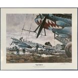 WW2 Renowned American Artist Gil Cohen Signed Colour Print Titled Night Fighters showing