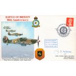 WW2 RAF Sqn Ldr JG Millard BOB Pilot Signed Battle of Britain 50th Anniversary FDC. 80 of 85