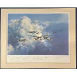 WW2 7 Signed Frank Wootton Colour Print titled Mosquito. 287 of 850. Signed in Pencil by Group