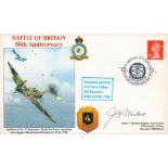 WW2 RAF Flt Lt John A Milne BOB Pilot Signed Battle of Britain 50th Anniversary FDC. 72 of 85 Covers