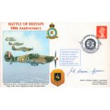 WW2 RAF Sqn Ldr John Unwin Mann DSO DFC BOB Pilot Signed Battle of Britain 50th Anniversary FDC.