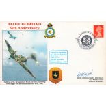 WW2 RAF Sqn Ldr GT Williams OBE DFM BOB Pilot Signed Battle of Britain 50th Anniversary FDC. 66 of