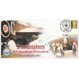 WW2 Flt Lt Harry Humphries Signed Dambusters 617 Sqn Formation FDC. 1 of 20 Covers Issued. British