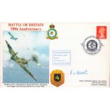 WW2 RAF W/O Robert Innes Mowat BOB Pilot Signed Battle of Britain 50th Anniversary FDC. 77 of 85