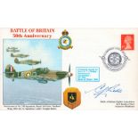 WW2 RAF Sqn Ldr CJ Riddle BOB Pilot Signed Battle of Britain 50th Anniversary FDC. 71 of 85 Covers