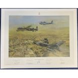 WW2 8 Dambusters Signed John Pettitt Colour Print titled Tribute To 617 Squadron Past and Present.