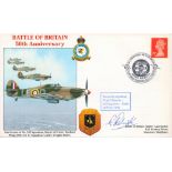 WW2 RAF Flt Lt R Roberts BOB Pilot Signed Battle of Britain 50th Anniversary FDC. 74 of 85 Covers