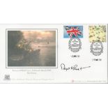 Falklands War Sir Rex Hunt signed Internetstamps 2002 Rescue at Bluff Cover. Good condition. All