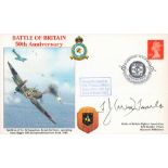 WW2 RAF Flt Lt Francis (Mike) Tearle DFC BOB Pilot Signed Battle of Britain 50th Anniversary FDC. 84