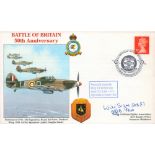 WW2 RAF Wg Cdr Wilf Sizer DFC BOB Pilot Signed Battle of Britain 50th Anniversary FDC. 80 of 85