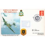 WW2 RAF Flt Sgt William R Stevens DFM BOB Pilot Signed Battle of Britain 50th Anniversary FDC. 78 of