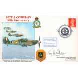WW2 RAF Sqn Ldr Tony G Pickering BOB Pilot Signed Battle of Britain 50th Anniversary FDC. 71 of 85