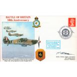 WW2 RAF Wg Cdr Charles Warren DFC BOB Pilot Signed Battle of Britain 50th Anniversary FDC. 74 of