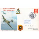 WW2 RAF Sqn Ldr Ambrose Milnes BOB Pilot Signed Battle of Britain 50th Anniversary FDC. 73 of 85
