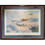 WW2 Colour Print Most Memorable Day by Robert Taylor Multi Signed by Adolf Galland, Johannes