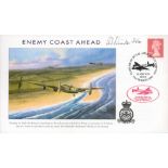 WW2 Ken Sumner DFC (617 Squadron) Signed Enemy Coast Ahead FDC With Malcolm Kinnear Lancaster Image.