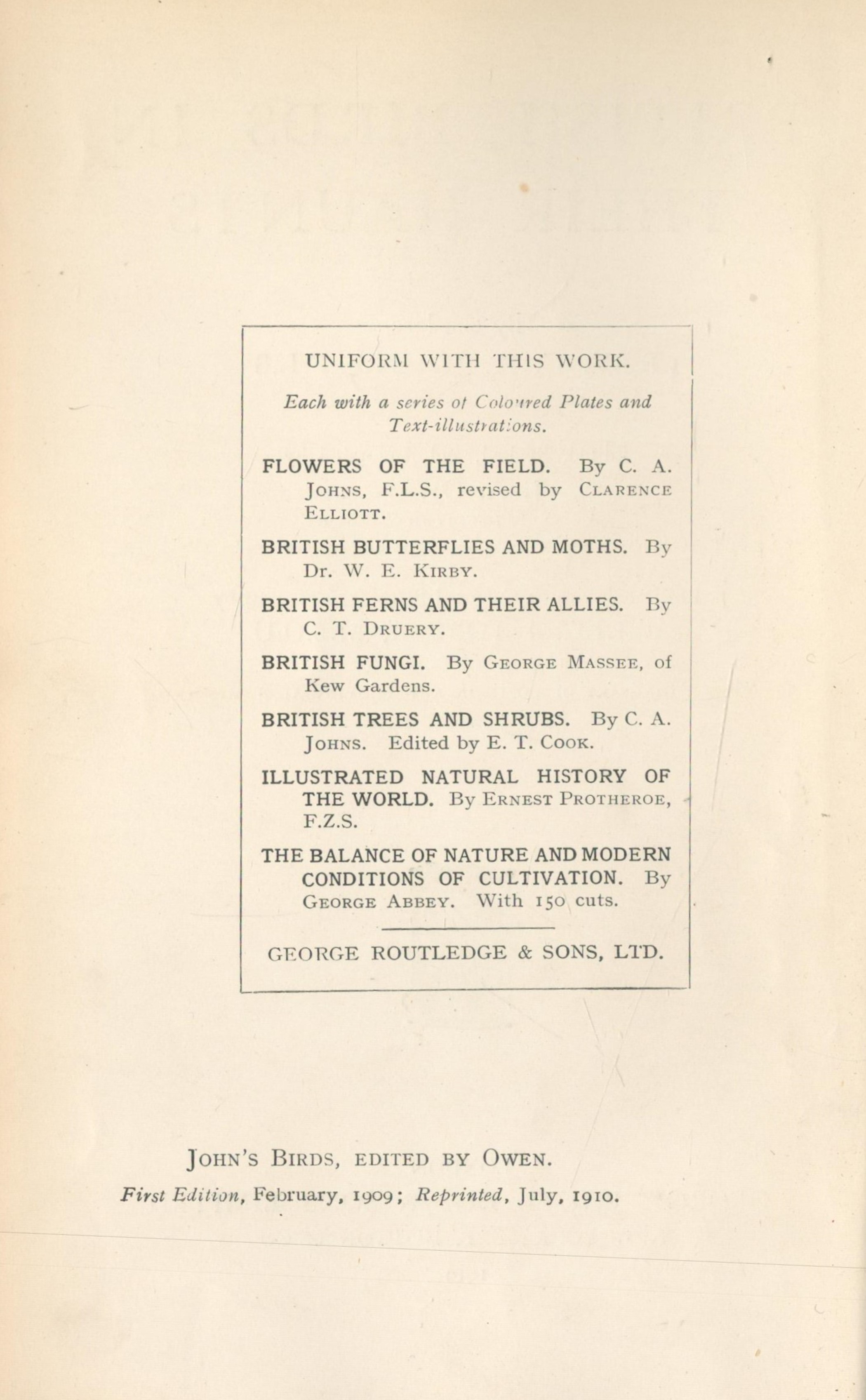 British Birds in Their Haunts by C A Johns 1910 Second Edition Hardback Book with 326 pages - Image 3 of 3