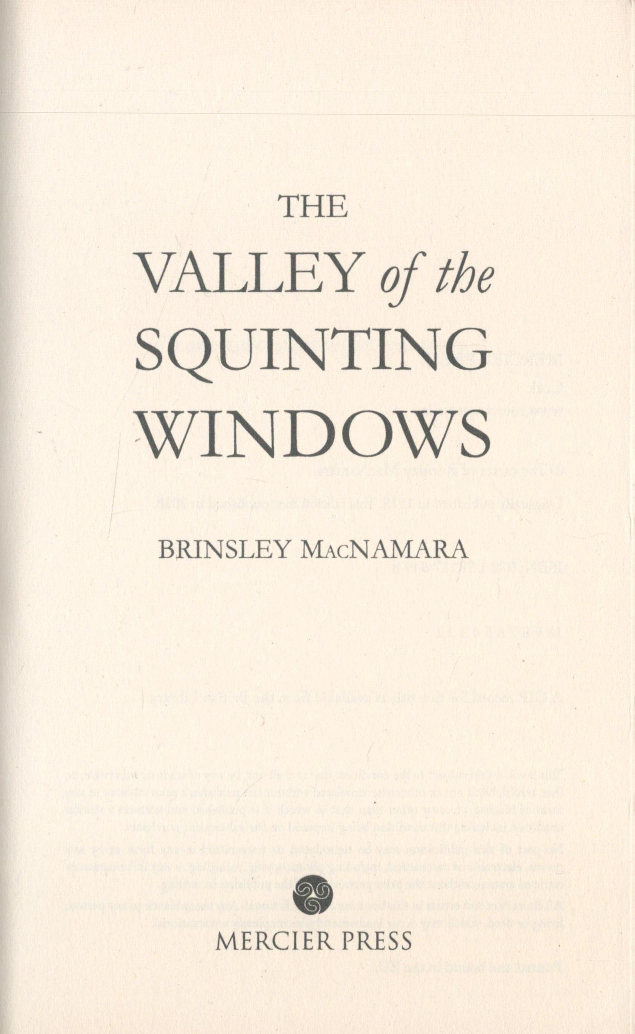 The Valley of the Squinting Windows by Brinsley MacNamara 2018 First Paperback Edition Softback Book - Image 2 of 3