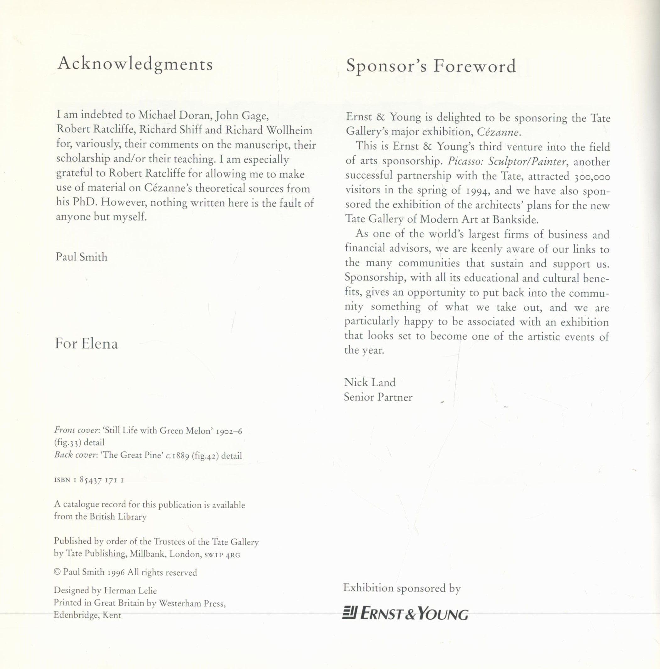 Interpreting Cezanne by Paul Smith 1996 First Edition Softback Book with 80 pages published by - Image 3 of 3