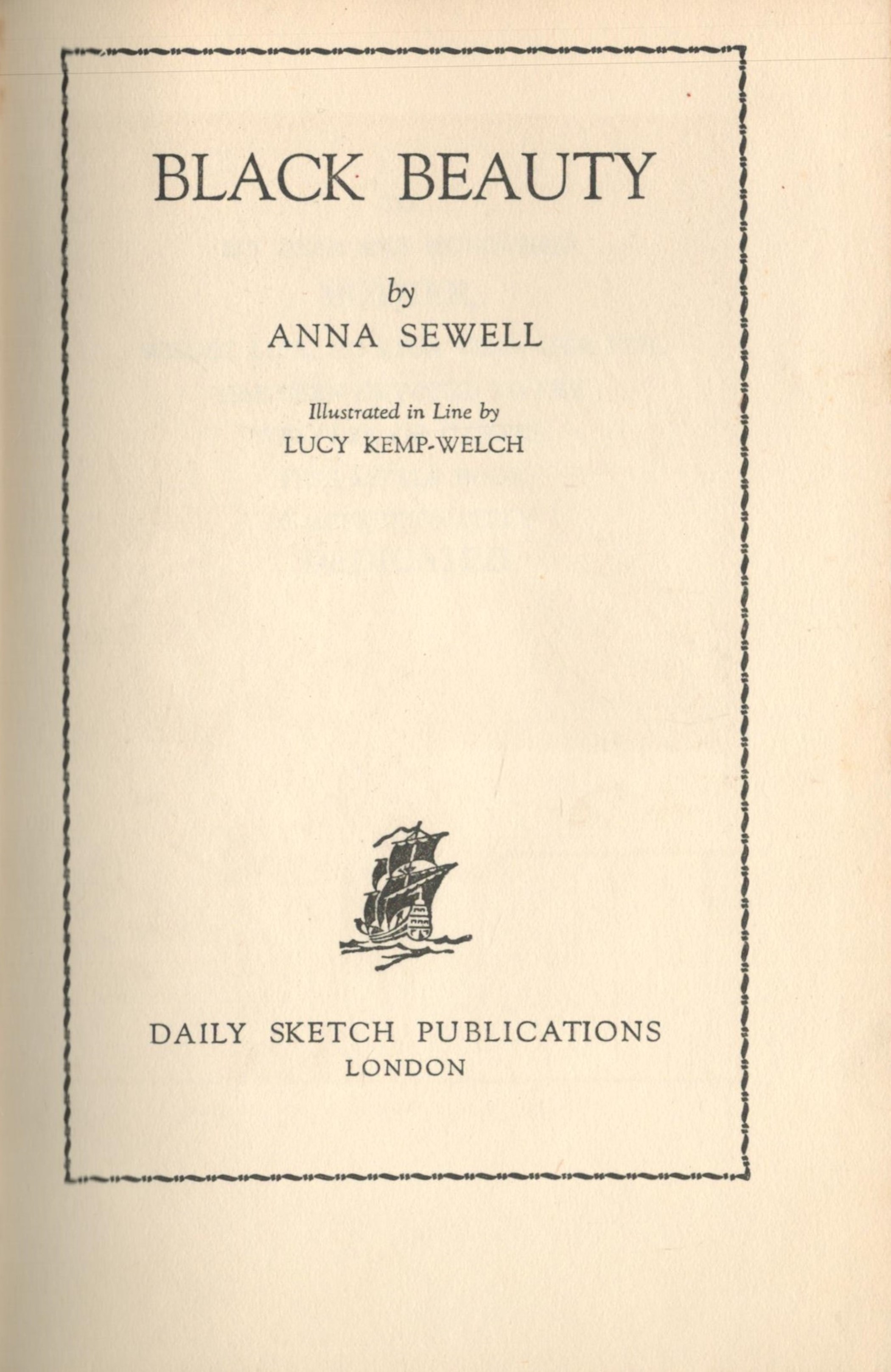 Black Beauty by Anna Sewell date and edition unknown Hardback Book with 319 pages published by Daily - Image 2 of 2