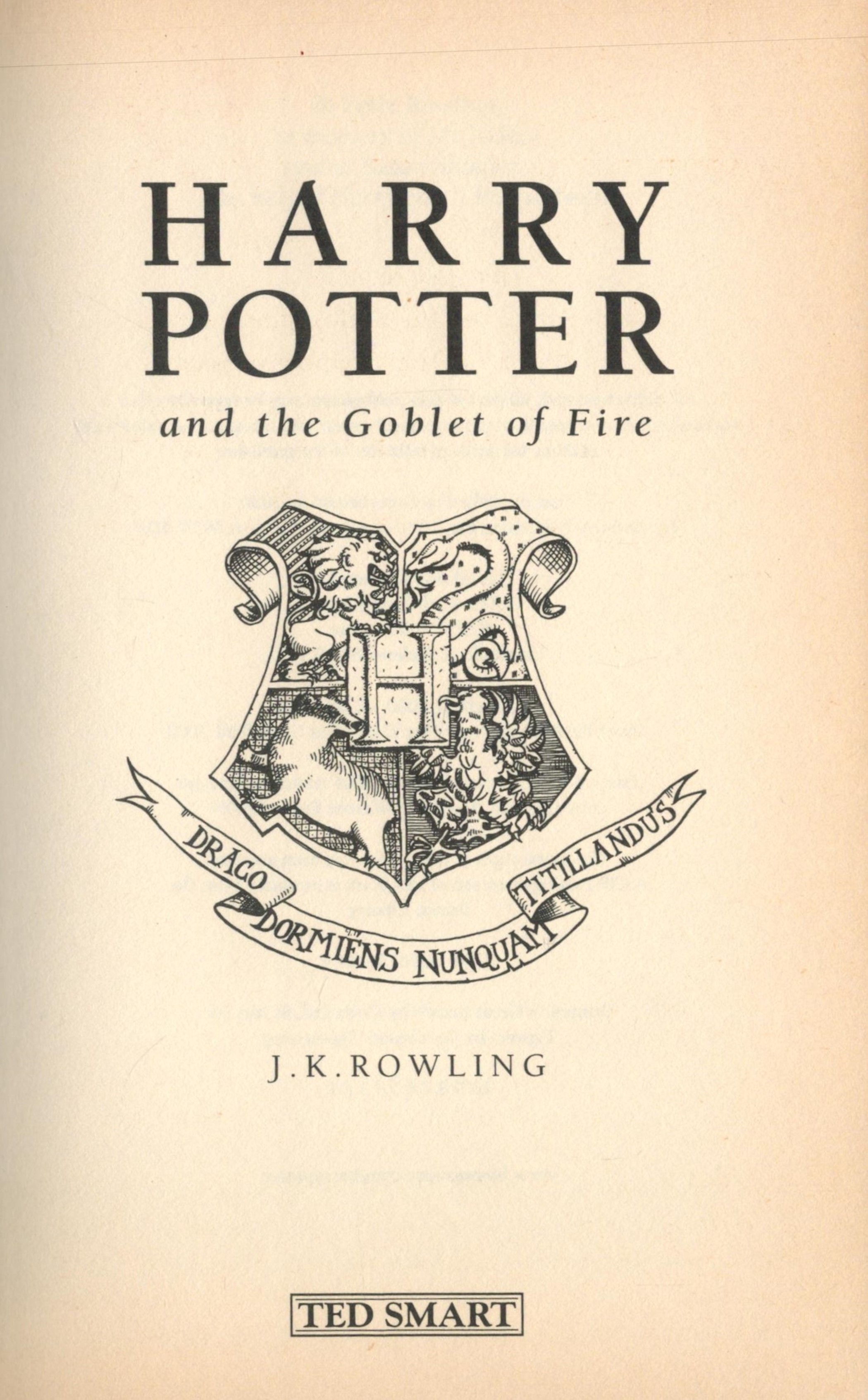 Harry Potter and The Goblet of Fire by J K Rowling 2000 First Edition Hardback Book with 636 pages - Image 2 of 3