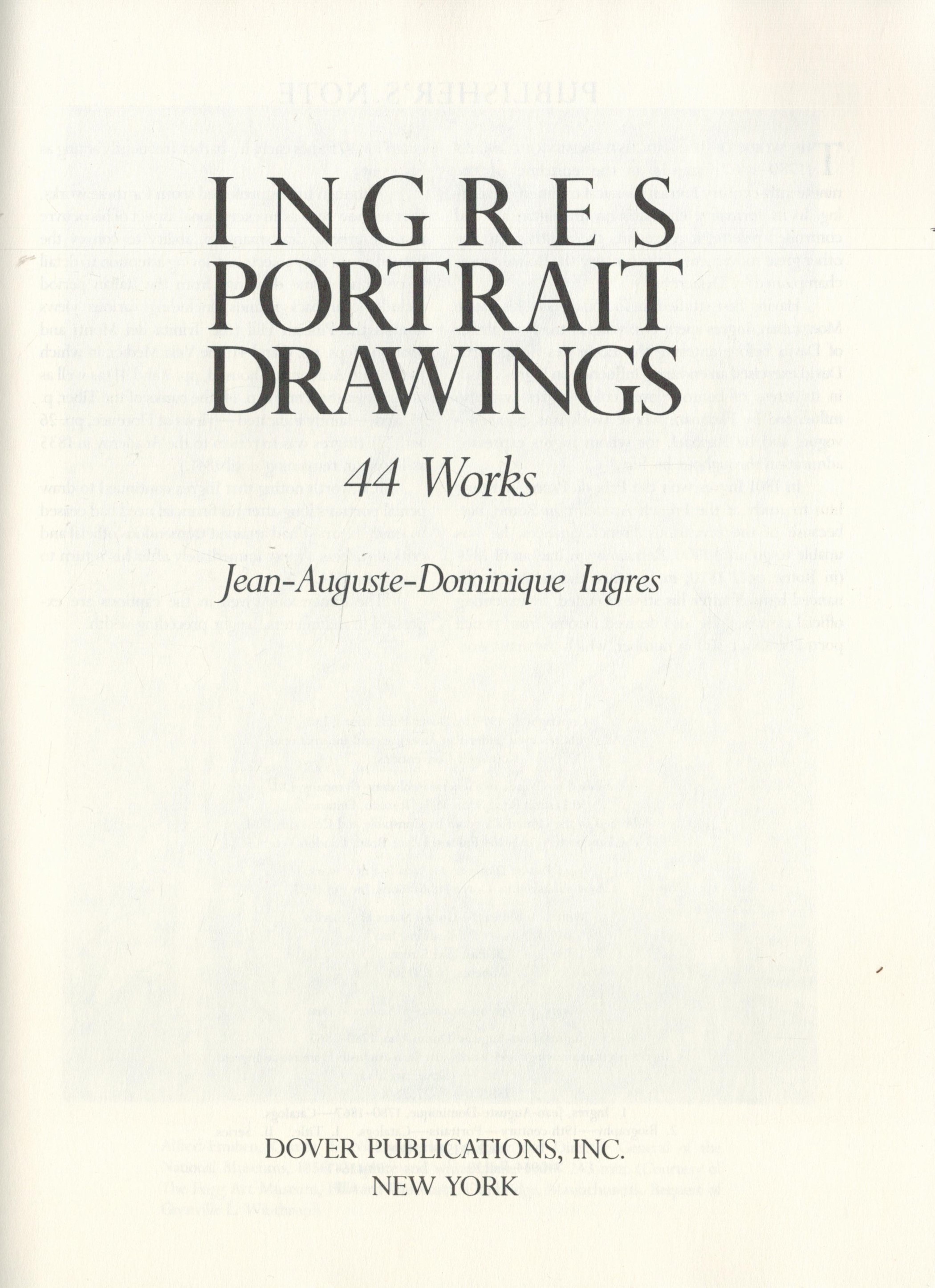 Ingres Portrait Drawings 44 Works by Jean-Auguste-Dominique Ingres 1993 First Edition Softback - Image 2 of 4