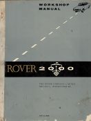 Rover 2000 Workshop Manual by The Rover Company Ltd 1967 First Edition Softback Book published by